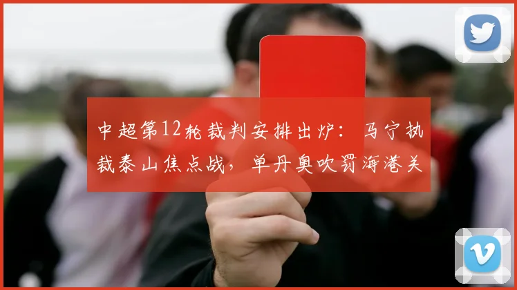 中超第12轮裁判安排出炉：马宁执裁泰山焦点战，单丹奥吹罚海港关键役